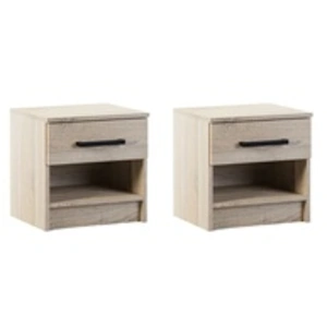 Comparateur de prix : Hayato - lot de deux tables de chevet - bois - 40 cm - Bois