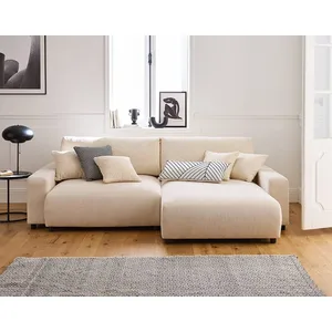 Comparateur de prix : LISA DESIGN Pivoine - canapé d'angle réversible - 4 places - convertible avec coffre - en velours texturé - Beige
