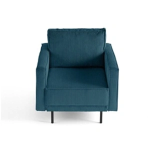 Comparateur de prix : LISA DESIGN Charlie - fauteuil - pieds hauts - en velours côtelé - Bleu canard