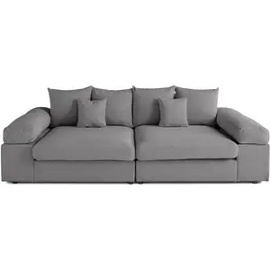 Lisa Design Aspen - canapé 4 places - assise profonde - velours côtelé - Gris pas cher
