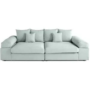 Lisa Design Aspen - canapé 4 places - assise profonde - velours côtelé - bleu pas cher