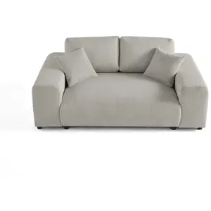 LISA DESIGN Garance - canapé droit 2 places - en velours côtelé - Gris clair pas cher