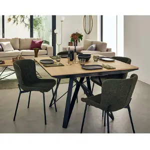 Comparateur de prix : LISA DESIGN Table à manger contemporain 120 cm noir / bois