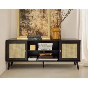 BESTMOBILIER Goto - meuble tv - noir - 140 cm - Noir pas cher