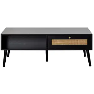 Comparateur de prix : BESTMOBILIER Goto - table basse - noir - 110 cm - Noir