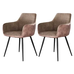 Comparateur de prix : LISA DESIGN Lormi - lot de deux fauteuils - en velours côtelé et velours - taupe - Taupe