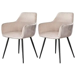 Comparateur de prix : LISA DESIGN Lormi - lot de deux fauteuils - en velours côtelé et velours - beige - Gris