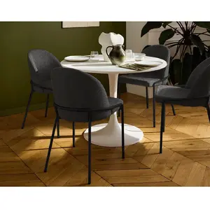 Comparateur de prix : Non communiqué Imelda - lot de 4 chaises - en tissu - gris anthracite - Gris Anthracite