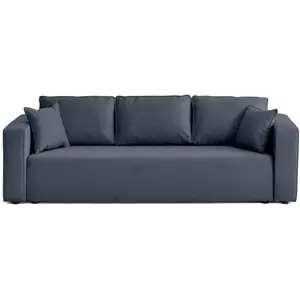 BESTMOBILIER Topaze - canapé 3 places - convertible avec coffre - en tissu - Bleu pas cher