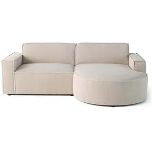 LISA DESIGN Spiaggia - canapé d'angle droit - 4 places - en velours côtelé - Beige pas cher
