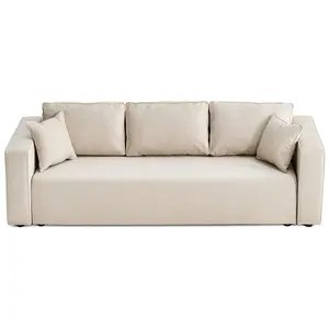 BESTMOBILIER Topaze - canapé 3 places - convertible avec coffre - en tissu - Beige pas cher