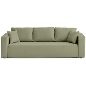 BESTMOBILIER Topaze - canapé 3 places - convertible avec coffre - en tissu - Vert pas cher