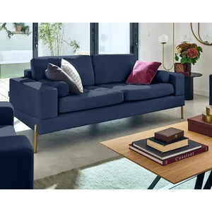 Lisa Design Isaure - canapé droit 3 places en velours pas cher