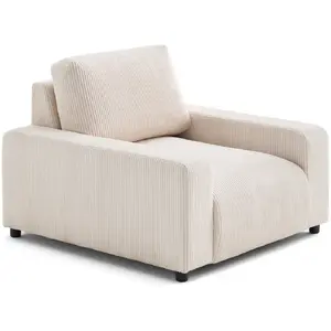 LISA DESIGN Pivoine - fauteuil en velours côtelé - Beige pas cher