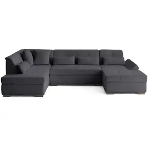 LISA DESIGN Vermont S - canapé panoramique d'angle gauche 7 places en velours côtelé TU pas cher