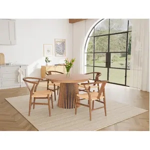Comparateur de prix : LISA DESIGN Freya - table à manger ronde extensible - bois - 4 à 8 personnes - Bois