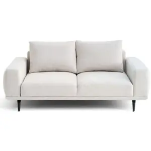 LISA DESIGN Vicence - canapé droit 2 places en tissu - Beige pas cher