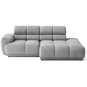 Lisa Design Matera Canapé d'angle droit - Gris Tissu