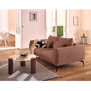 Lisa Design Arica - Canapé droit 2 places - Rose texturé pas cher