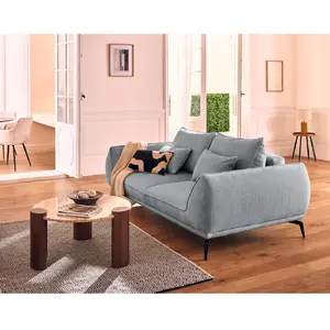 Lisa Design Arica Canapé 2 places Tissu Texturé Gris pas cher