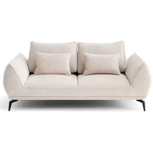 LISA DESIGN Arica - canapé droit 2 places en tissu texturé - Beige pas cher