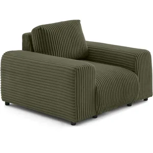 LISA DESIGN Garance - fauteuil en velours côtelé grosses côtes - VertVendu paramazon
