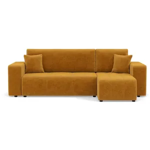 Bestmobilier Nicole - canapé d'angle réversible 4 places convertible avec coffre en tissu pas cher