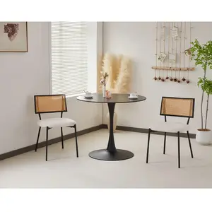 Lisa Design Luciano - lot de 2 chaises - en tissu bouclette - Beige