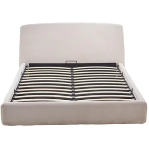 Comparateur de prix : BestMobilier Juliette - lit coffre - 160x200 cm - en velours côtelé - Beige