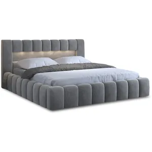 Bestmobilier Cleo - lit coffre - 160x200 cm - sommier inclus - en velours pas cher