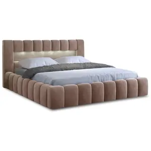 Bestmobilier Cleo - lit coffre - 180x200 cm - sommier inclus - en velours pas cher