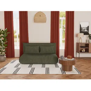 Comparateur de prix : Bestmobilier Candice - Banquette 2 places convertible clic-clac en velours côtelé