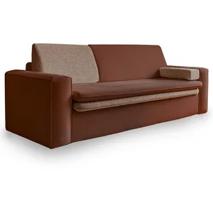Bestmobilier Wilson - canapé droit 3 places convertible avec coffre en tissu et tissu texturé pas cher