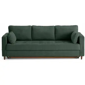 Lisa Design Anna - canapé droit 3 places convertible avec poche en velours texturé