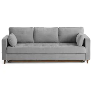 Lisa Design Anna - canapé droit 3 places convertible avec poche en velours texturé