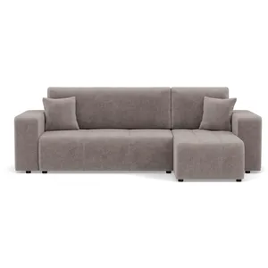 Bestmobilier Nicole - canapé d'angle réversible 4 places convertible avec coffre en tissu pas cher
