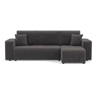 Bestmobilier Nicole - canapé d'angle réversible 4 places convertible avec coffre en tissu pas cher