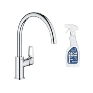 Grohe - robinet mitigeur cuisine Bauloop bec haut + produit entretien pas cher
