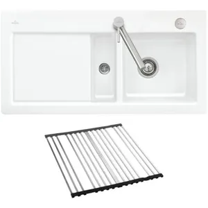 Comparateur de prix : Evier 1 bac et demi VILLEROY ET BOCH Subway Pure 60 100 x 51 égouttoir...