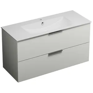Comparateur de prix : Meuble salle de bain simple vasque BURGBAD Olena 90 cm blanc brillant