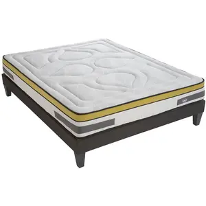 MAISON AUBERTIN Ensemble Matelas à Ressorts ensachés Sommier en kit gris 180x200