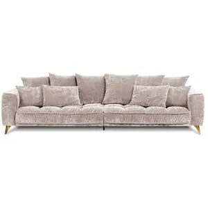 Maison Aubertin - Canapé Velours droit Beige Altamo - 4 Places pas cher