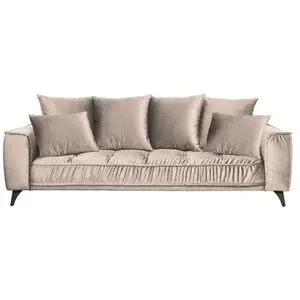 MAISON AUBERTIN Canapé Velours droit Beige Altamo - 3 Places pas cher