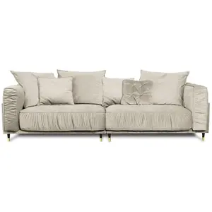 Comparateur de prix : Canapé droit tissu beige fiorenzo - 4 places