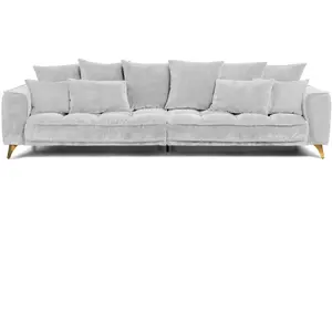 Comparateur de prix : Canapé Tissu Droit Gris Clair Altamo - 4 Places