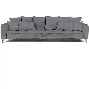 Comparateur de prix : MAISON AUBERTIN Canapé Tissu Droit Gris Foncé Altamo - 4 Places