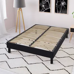 Comparateur de prix : Maison Aubertin Sommier à lattes en KIT- Bois - Couleur noire 180x200 CM
