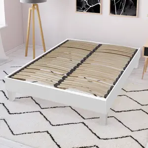 Comparateur de prix : Maison Aubertin Sommier à lattes en KIT- Bois - Couleur blanche - 140 x 190 cm