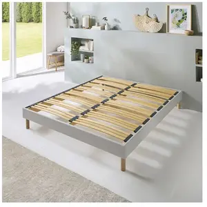 Comparateur de prix : BELLECOUR Hypsom - Sommier en bois Capitole gris clair - 140x190 cm 140x190 cm