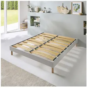 Comparateur de prix : BELLECOUR Hypsom - Sommier en bois Capitole gris clair - 90x200 cm 90x200 cm
